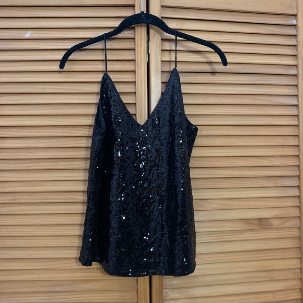Y2k Black sequin tank top size small
